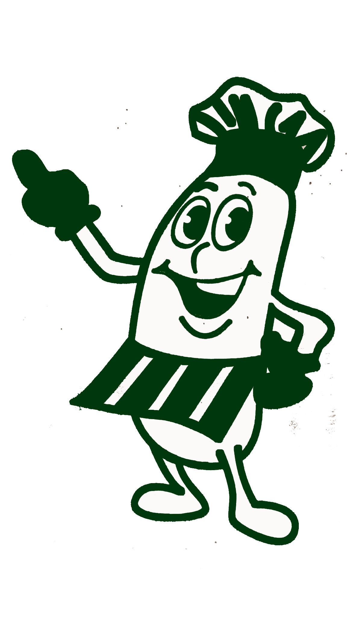 Smiling bread mascot